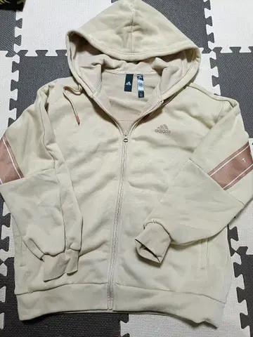 adidas 후드 부착 후드티 XL 베이지