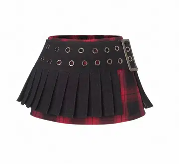 Emoha 체크 무늬 플리츠 미니 스커트 opium archive y2k