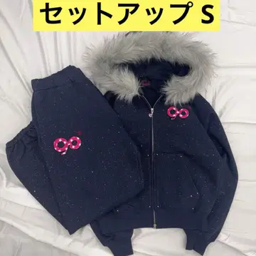 9090 girl 90 로고 글리터 퍼 셋업 S