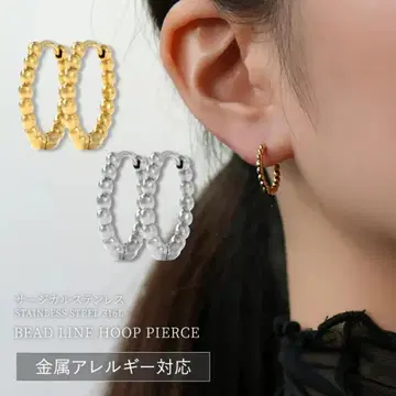 귀걸이 금속 알레르기 방지 스테인리스 316L 화이트 골드 색상 후프