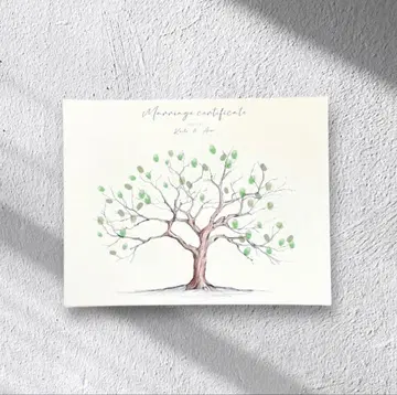 게스트 참여형 연출 웨딩 트리 결혼 증명서 린넨 캔버스 보드