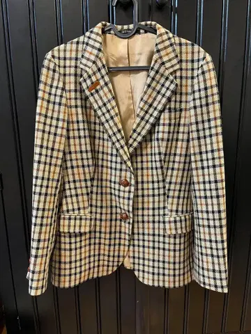 DAKS Signature 베이지 체크 테일러드 자켓