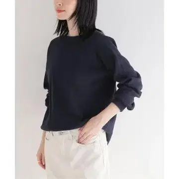 택 포함 [ 미사용 새상품 ] IENA 2way 와플 풀오버 네이비