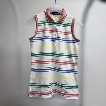 RLX 스트라이프 슬리브리스 피케 셔츠