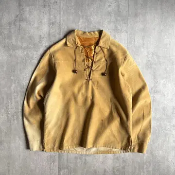 [60s vintage] 레이스업 풀오버 귀 페이드 스웨이드 천연 가죽