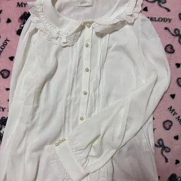 pium 코튼 레이스 프릴 블라우스