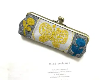 미나 페르호넨 forest wing 옐로우 컬러 패치워크 가마구치