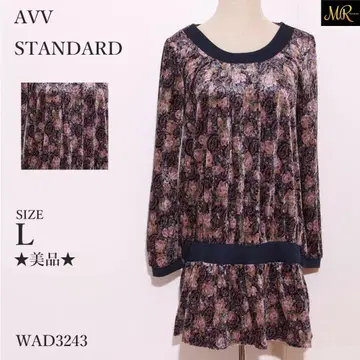 아베베 스탠다드 원피스 미니 기장 긴팔 꽃무늬 허리 절개 프릴 밑단