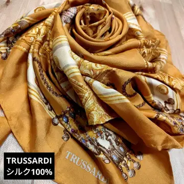 TRUSSARDI 장식적인 목걸이 패턴 실크 100% 스카프