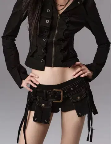 Low Pixel 블랙 숏팬츠 archive opium y2k