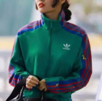 adidas 아디다스 트랙 자켓 저지 L 그린 꽃무늬 라인