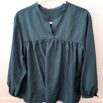 새상품급 7-IDconcept. 워셔블 개더 블라우스 F 피콕 블루