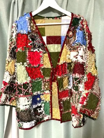 패치워크 퀼팅 자켓