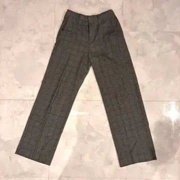 [ STUDIOUS ] 그레이 체크 와이드 슬랙스