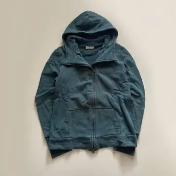 아메카지 집업 후드티 LT 데미지 가공 심플 포켓 블루