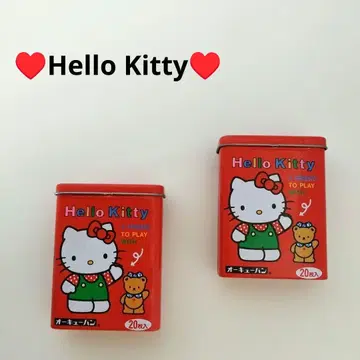 Hello Kitty 빈 캔 반창고 통 쇼와 레트로 통 2개 세트 컬렉션