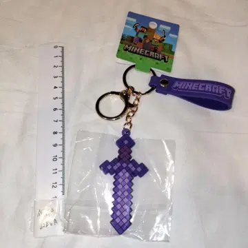 마인크래프트 네더라이트 검 인챈트 키링 보라색