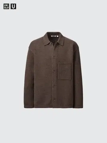 UNIQLO U 니트 오버 셔츠 자켓 브라운 택 포함