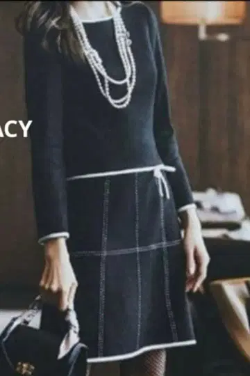 레어 M'S GRACY, 리본 스티치 긴팔 원피스