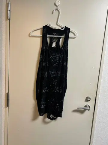 SWEET 블랙 그래픽 프린트 탱크탑 원피스 y2k