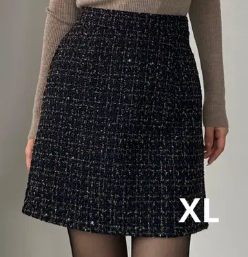 Louere 라메 팬시 트위드 미니 스커트 (인팬츠 포함) XL