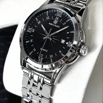 블랙 쿼츠 손목시계 남성용