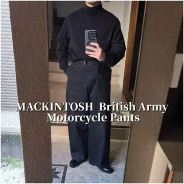 [ 레어 ] MACKINTOSH 영국군 고무 코팅 모터사이클 팬츠 와이드