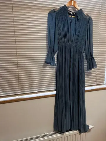 다크 블루 플리츠 원피스 L