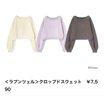 디즈니 콜라보 라푼젤 크롭 맨투맨