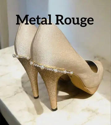 Metal Rouge 글리터 비쥬 하이힐 골드 펌프스
