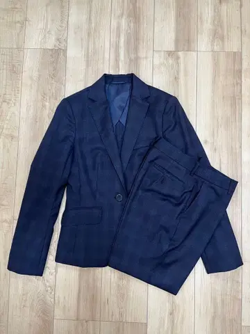 [SUIT SELECT] 네이비 체크 무늬 여성용 수트 상하의 세트