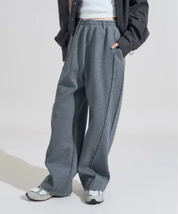 FREAK'S STORE 본딩 커브 와이드 스웨트 팬츠