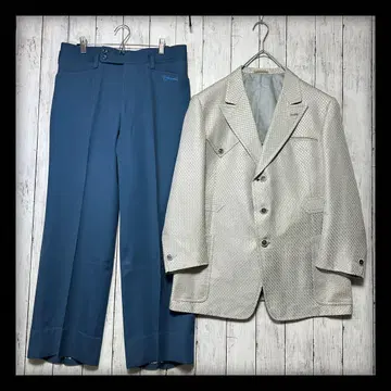 [ 빈티지 수트 셋업 ] 펄 화이트 x 블루 M 영국 원단