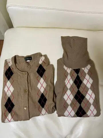 스카치 하우스 아가일 무늬 트윈 니트