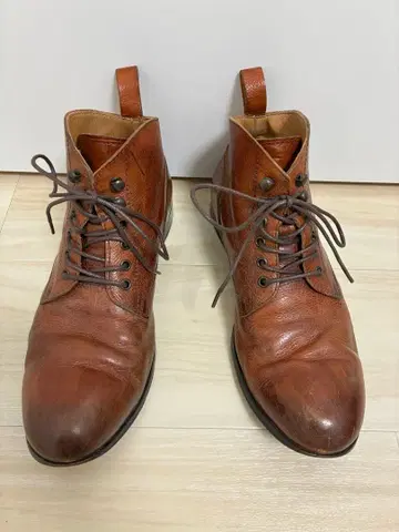 PADRONE 일본제 가죽 부츠 41 카멜 박스 포함