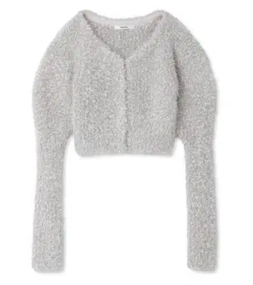 snidel 퍼 라이크 가디건 풀오버 샤기 라메 실버