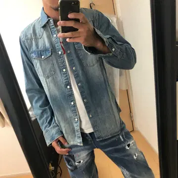 나노 유니버스 데님 웨스턴 셔츠 M