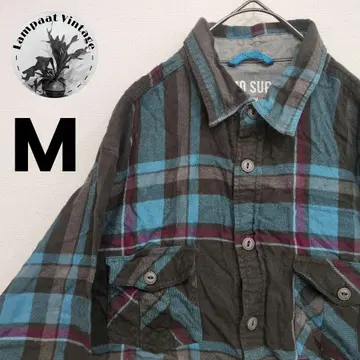 US 구제 의류 플란넬 셔츠 MOSSIMO 그레이 라이트 블루 M