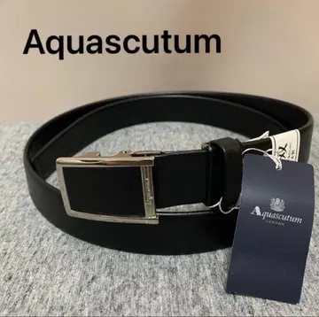 [새상품] 아쿠아 스큐텀 Aquascutum 소가죽 벨트 블랙