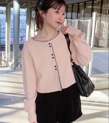 kastane 레이어드 배색 가디건