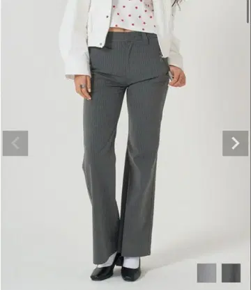 TINA:JOJUN 스트라이프 플레어 슬랙스