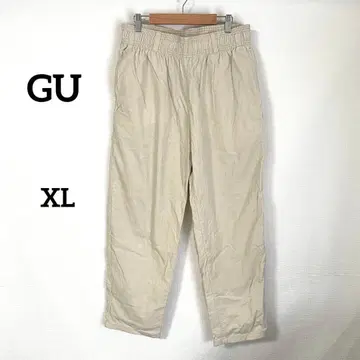 [ 지유 ] 와이드 팬츠 XL 아이보리 면100% 허리밴딩