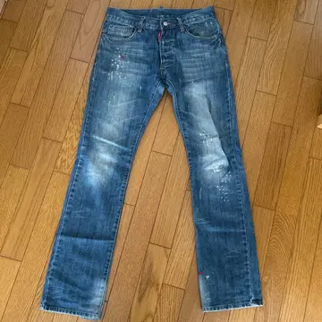 DSQUARED 데미지 가공 블루 청바지