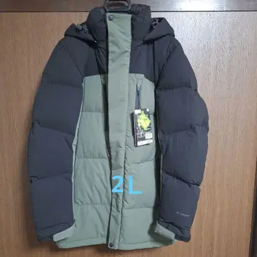 엑스쉘터(R) 단열 알파 프리미엄 기가퍼프 다운 코트 2L 다크 그린