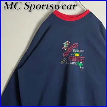 M&C Sportswear 자수 레트로 맨투맨