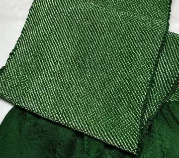 w-101 순수 실크 오비 장식 천 총 쥐기 후리소데 성인식 짙은 녹색