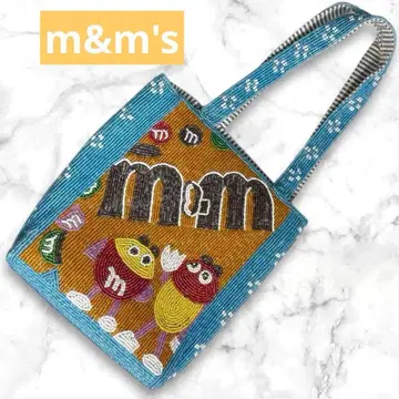 희귀 레어 m&m's 엠앤엠즈 비즈 레트로 자수 토트백