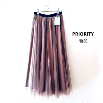 [ 택 포함 새상품 ] PRIORITY 튤 롱 스커트 프라이오리티