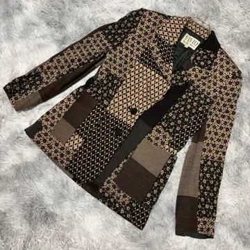 [ 하나에모리 ] ( M ) 빈티지 테일러드 자켓 2버튼 기하학 패턴