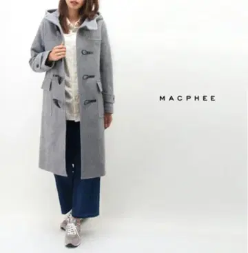 [ 새상품급 ] 맥피 MACPHEE 롱 더플 코트 그레이 34 s